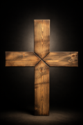 Handcrafted Wooden Cross with X-Inlay Center
