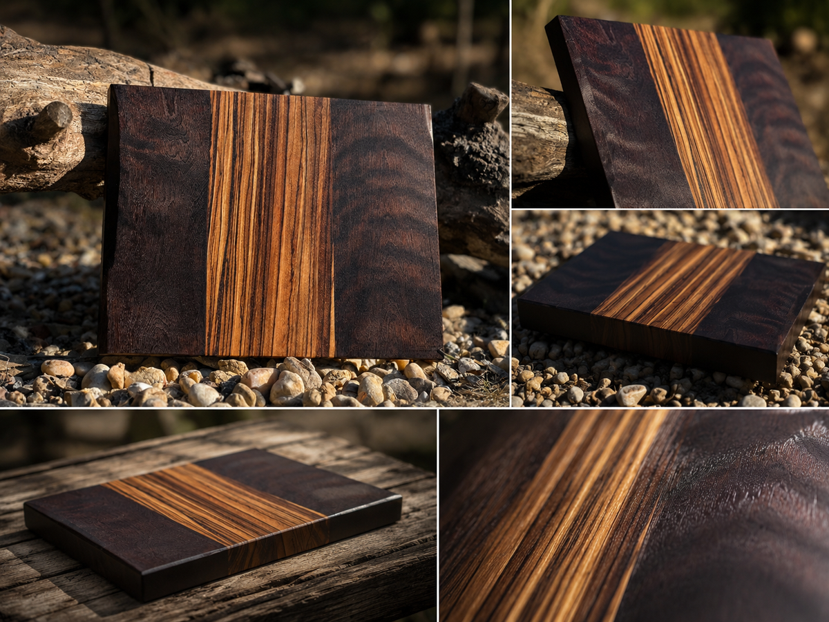 Roasted Ash and Zebrawood Cutting Board / Charcuterie Board
